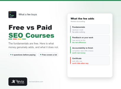 Free vs paid seo course compared by Revix Solutions