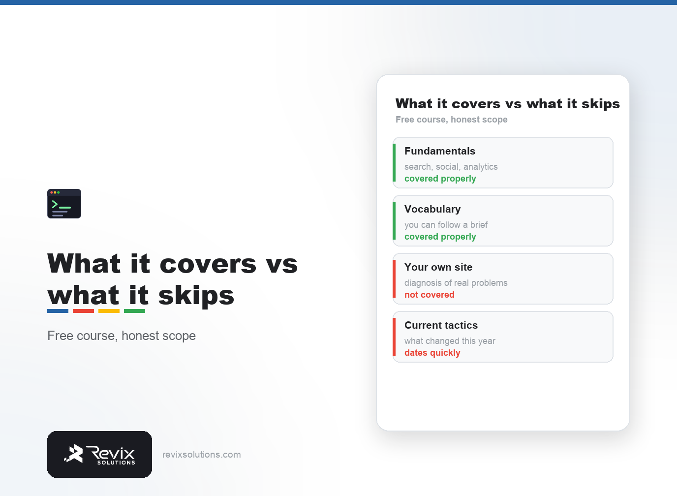 What the Google free digital marketing course covers and skips