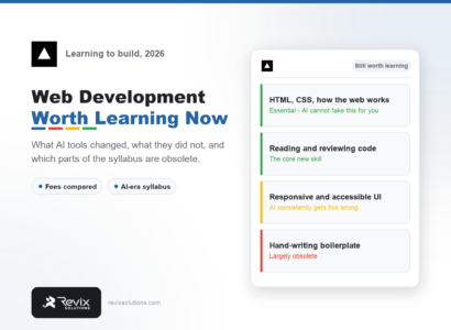 Web development courses in india what to learn by Revix Solutions