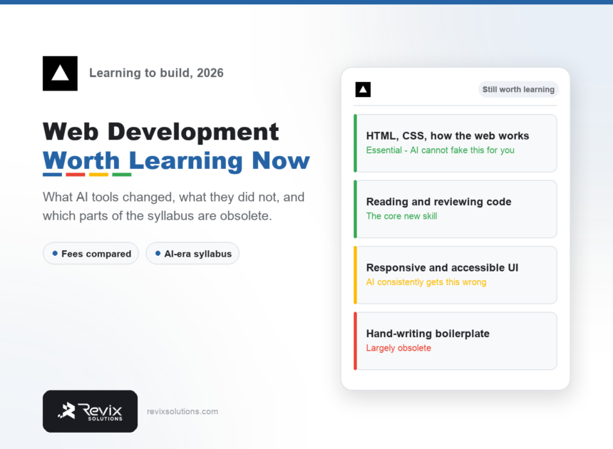 Web development courses in india what to learn by Revix Solutions