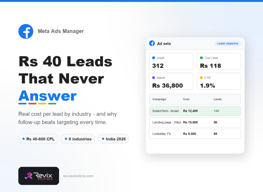 Facebook Ads for Lead Generation in India: A Complete 2026 Playbook - Meta Ads Manager guide by Revix Solutions