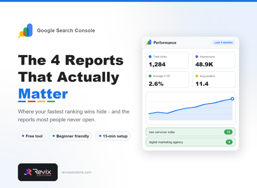 Google Search Console for Beginners: The Four Reports That Matter - Google Search Console guide by Revix Solutions