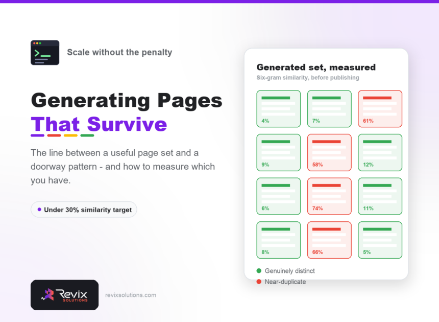 Programmatic page generation guide banner by Revix Solutions
