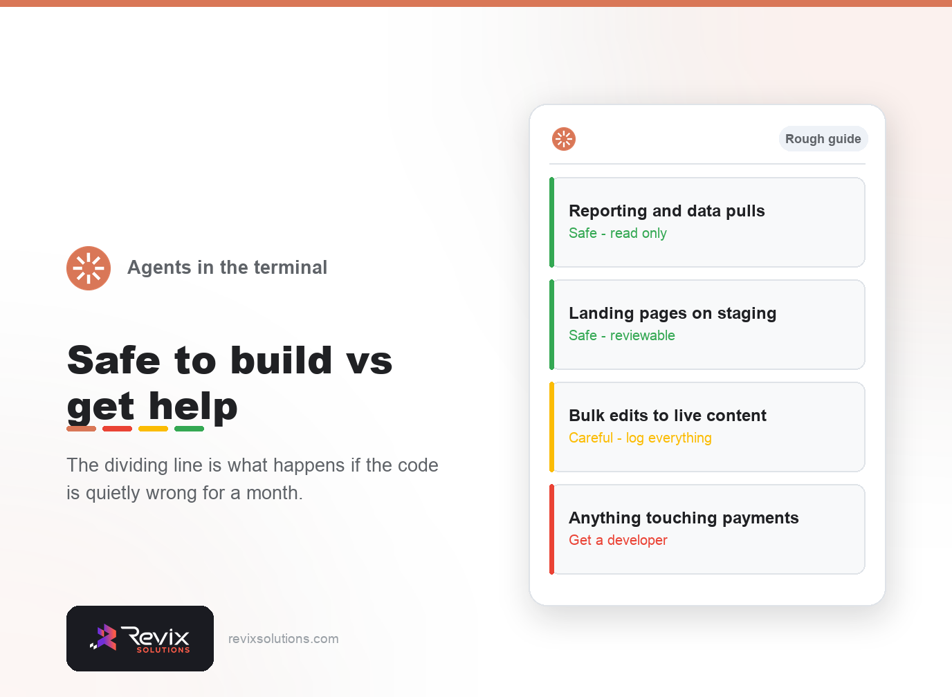 Panel of safe versus risky tasks - terminal ai agents for non-developers