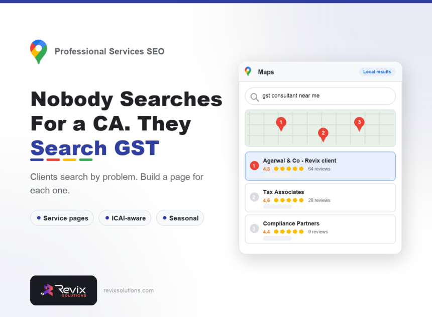 SEO for Chartered Accountants in India: How Firms Get Found - Professional Services SEO guide by Revix Solutions