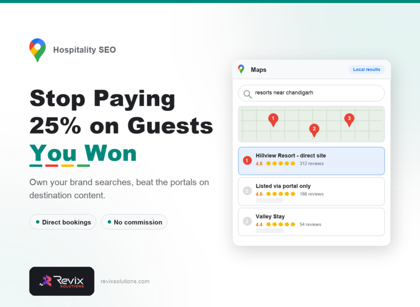 SEO for Hotels and Resorts in India: How to Win Direct Bookings - Hospitality SEO guide by Revix Solutions