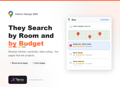 SEO for Interior Designers in India: How to Win Local Projects - Interior Design SEO guide by Revix Solutions